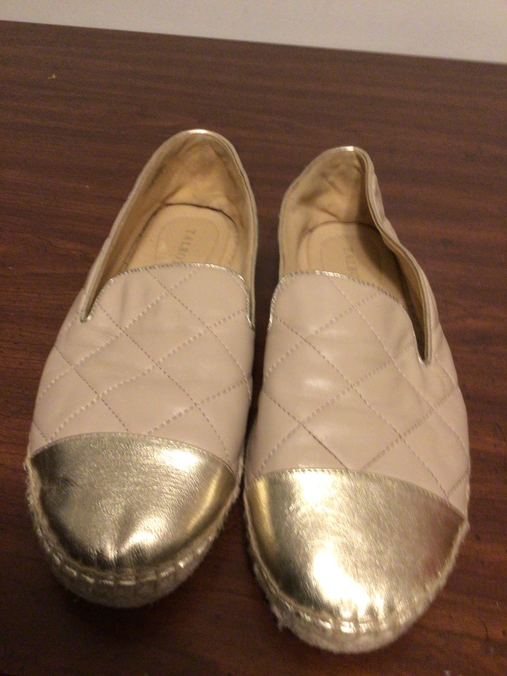 Talbots leather quilted espadrille  slip on SZ 11